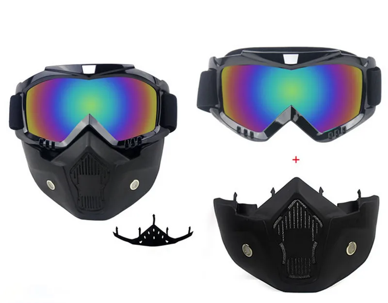 Motorcycle Windproof Dustproof Protective Goggles With Face Protection Shield Mask