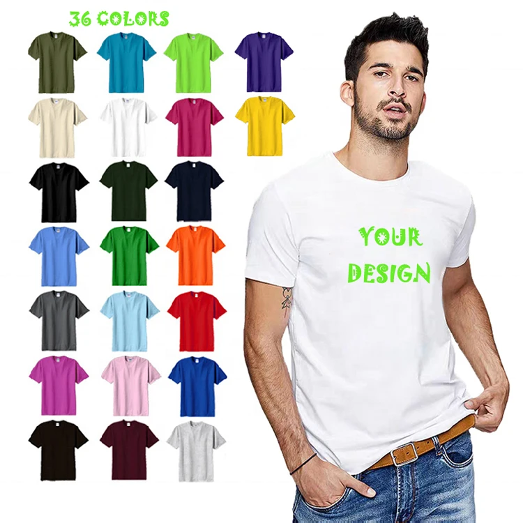 100% Cotton 180gsm T shirts Men High Quality Fashion Cheap Wholesale Custom Logo Blank T shirt