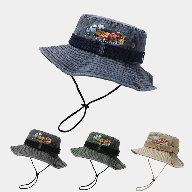 Оптовая продажа складные джинсовые потертые хлопковые рыболовные шапки gorras с вышивкой логотипом на заказ Панама веревкой