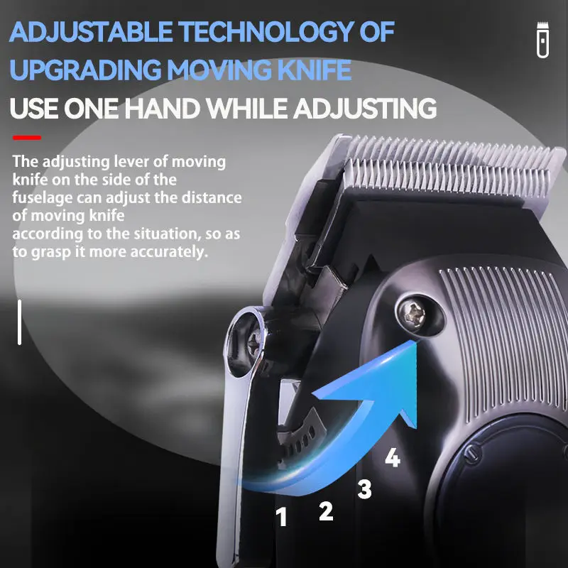 Kemei brand 1551 Professional Barber Hair clippers Cordless Rechargeable Electric Clippers With USB Power High Cut Machine