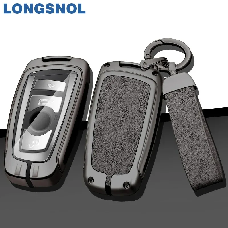 Car Key Case Cover For BMW 1 3 5 Series GT320li X3 X4 X5 530 525li Metal Car Keys Bag Keychain Car Key Accessories