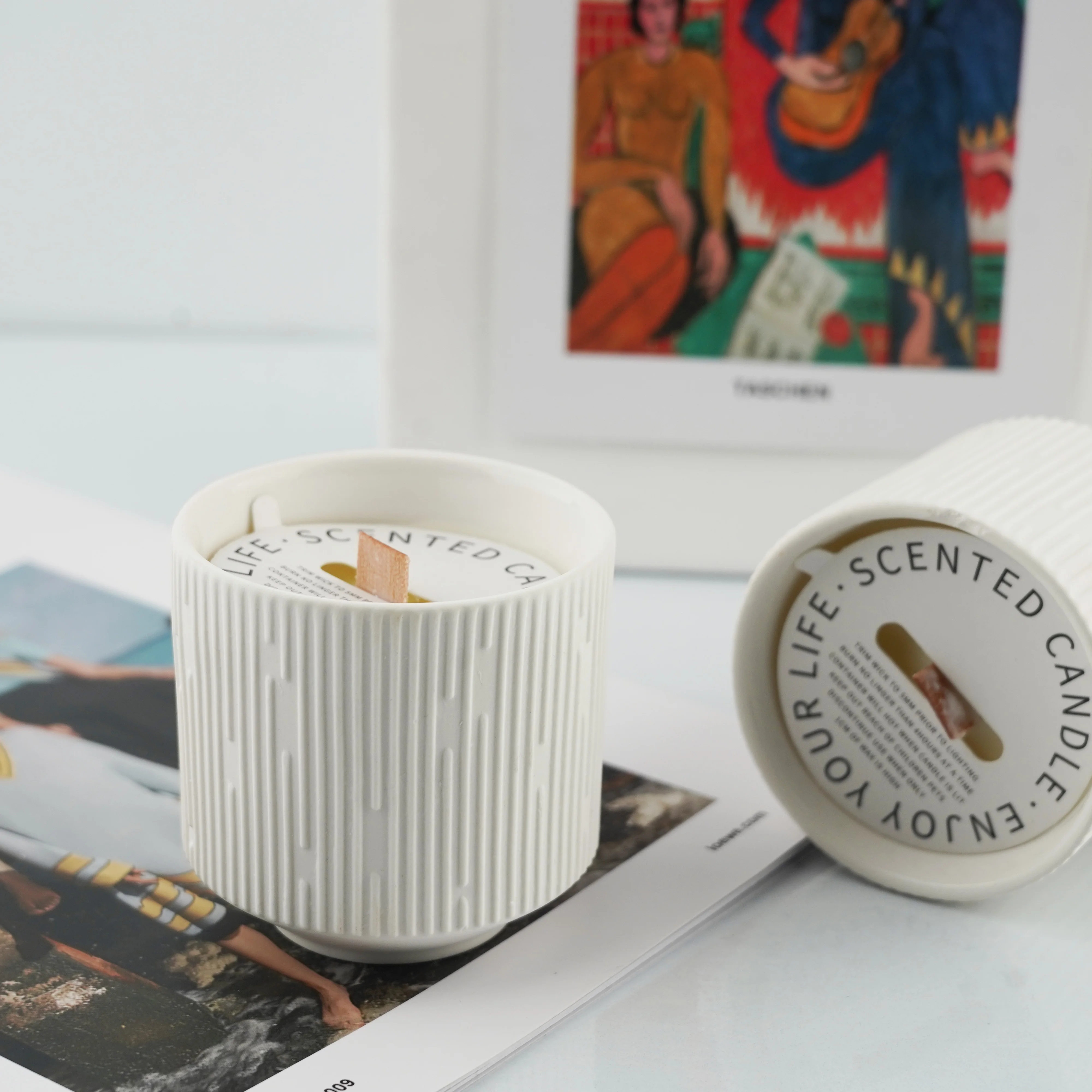 RF Union Factory Directly Wholesale Luxury Design White peach oolong Scented Candles