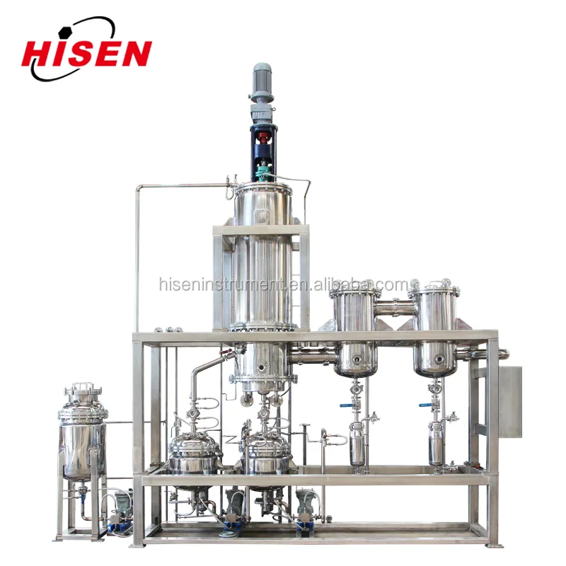 HISEN hwf-200 large size new electric mashed film vacuum shortpath distillation machine for sale