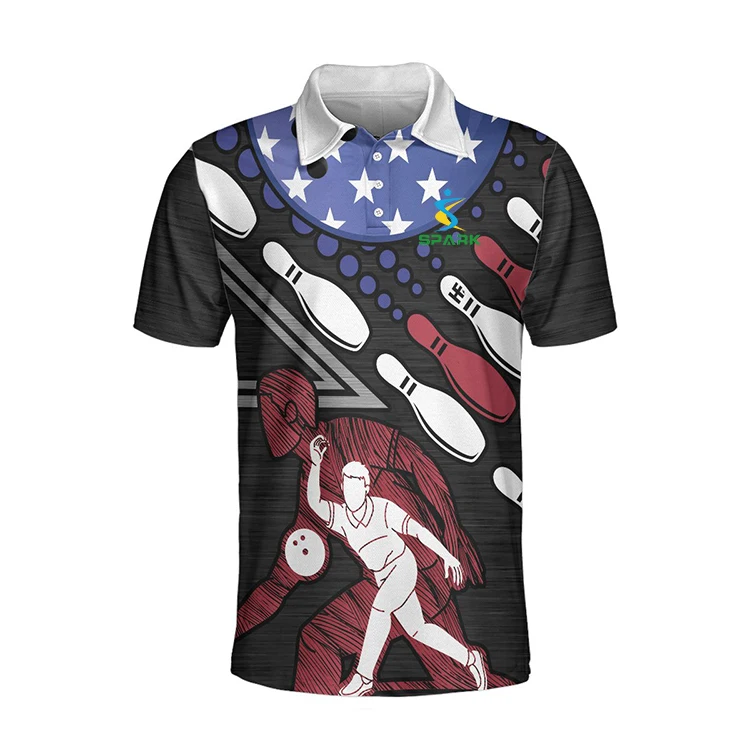 High Quality Breathable Wholesale Bowling Shirts Sublimation Custom Bowling Shirts Polo Shirts