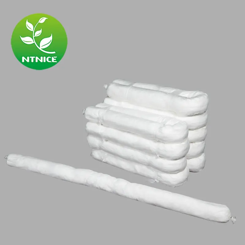 White Oil Absorbent Socks Workplace Safety Pad for Spillage Cleanup Factory Price