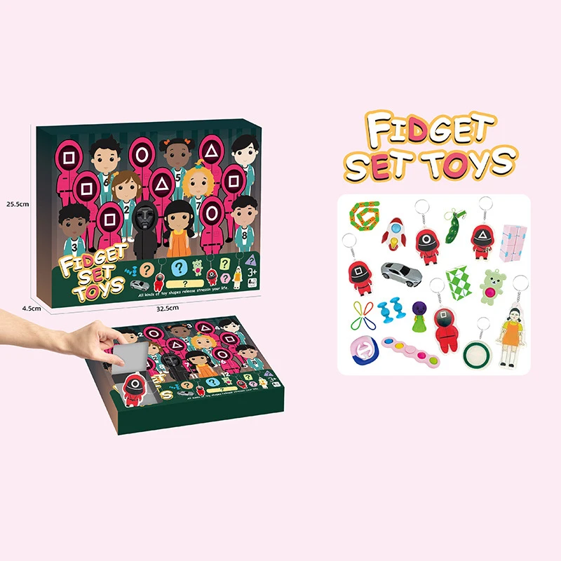 Fidget Toys Squid Game Blind Box Advent Calendar Set Fun  Christmas Fidget Toy Advent Calendar
