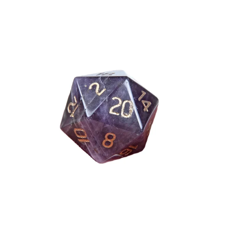  Гравированные Аметистовые кости подземелья драконы DND ролевая игра 7 шт. PRG фиолетовый драгоценный камень набор