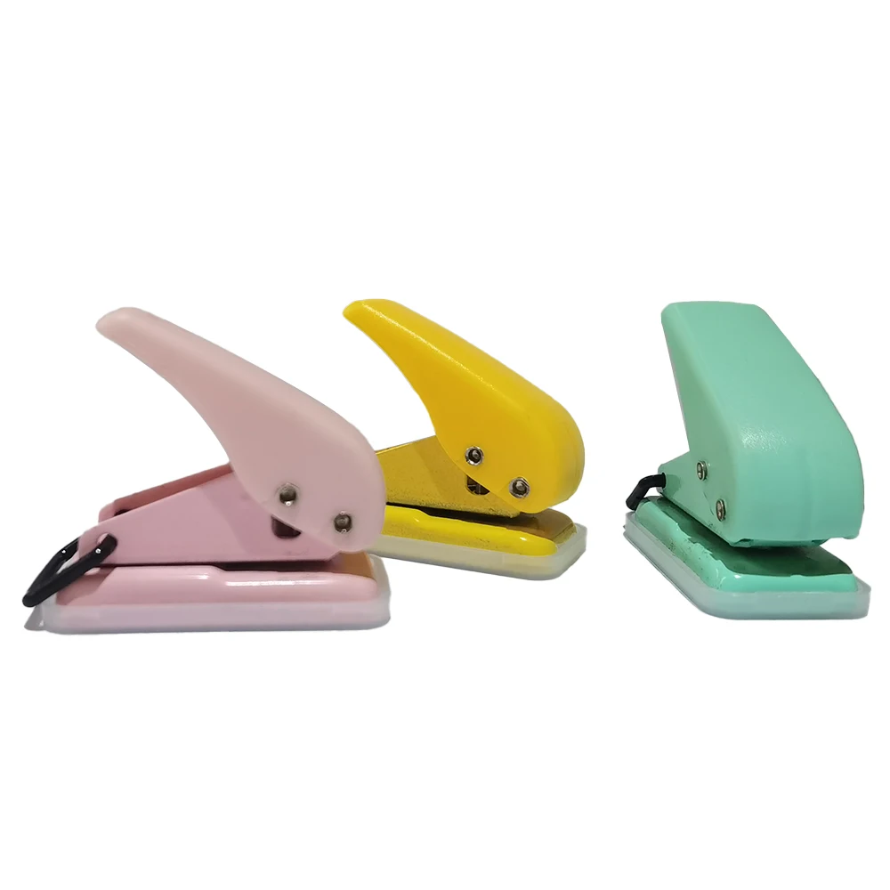 Custom logo mini one hole 1.5mm mini paper punch for home office school