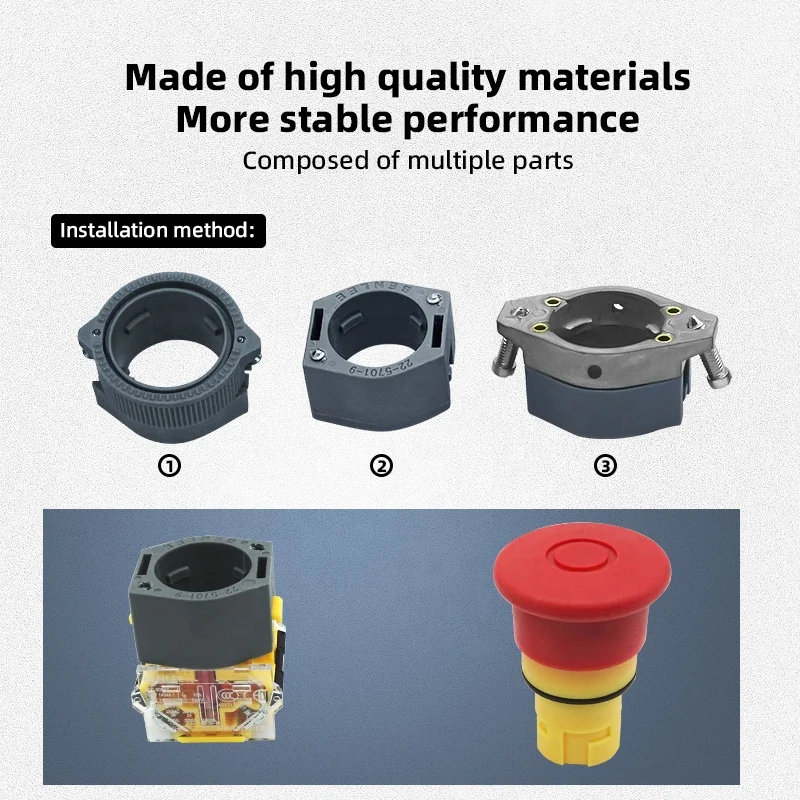 BENLEE Emergency Stop Button 22MM IP65 Waterproof Industrial Electrical Industry Self-Locking Scram Safety Stop Switch Button