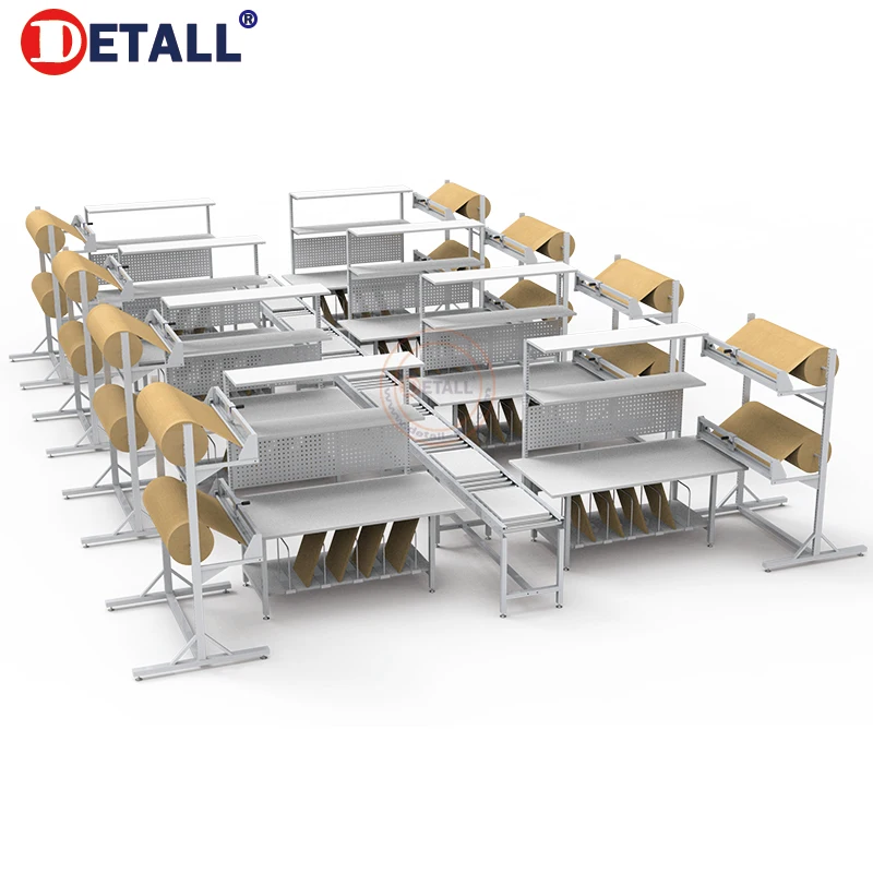 Detall Widely used steel roller conveyer line for packaging factory