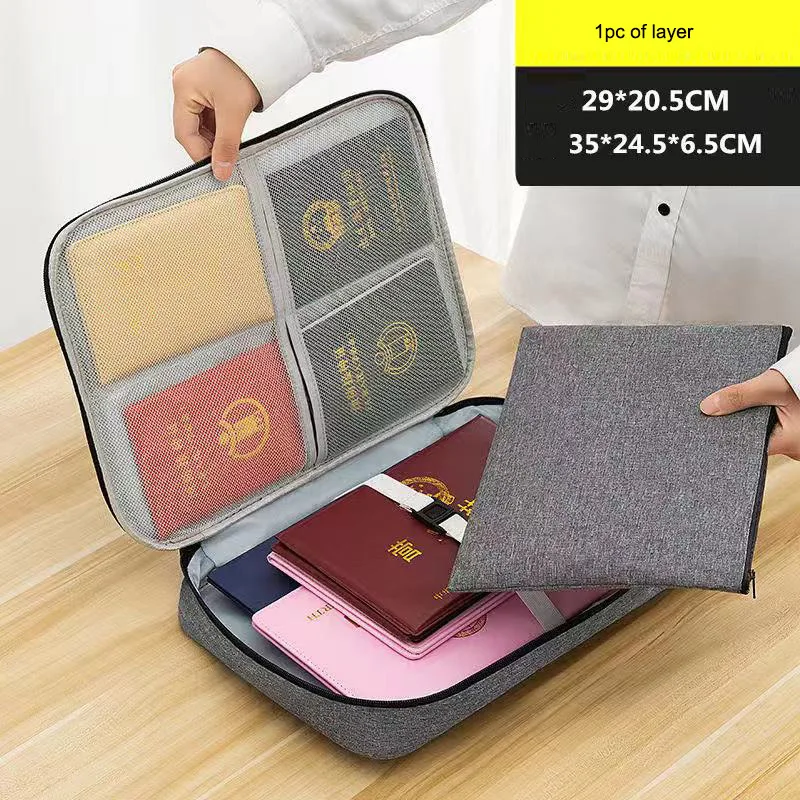 ST-078 2022 OEM большой потенциал Многофункциональный складной многослойный документ паспорт карты ящик для хранения Органайзер с замком и ключом