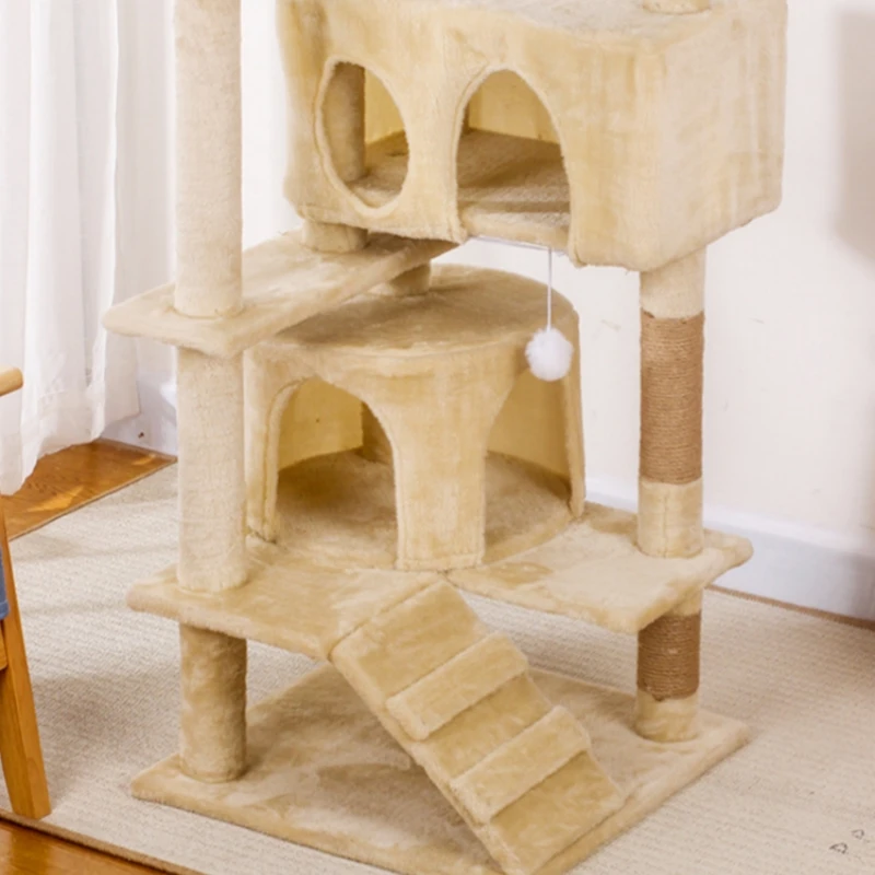 Multi-level Luxury Cat Climbing Frame Scratching Post Sisal Indoor Non-occupying Jump Platforms Stable Large Cat Climbing Tower