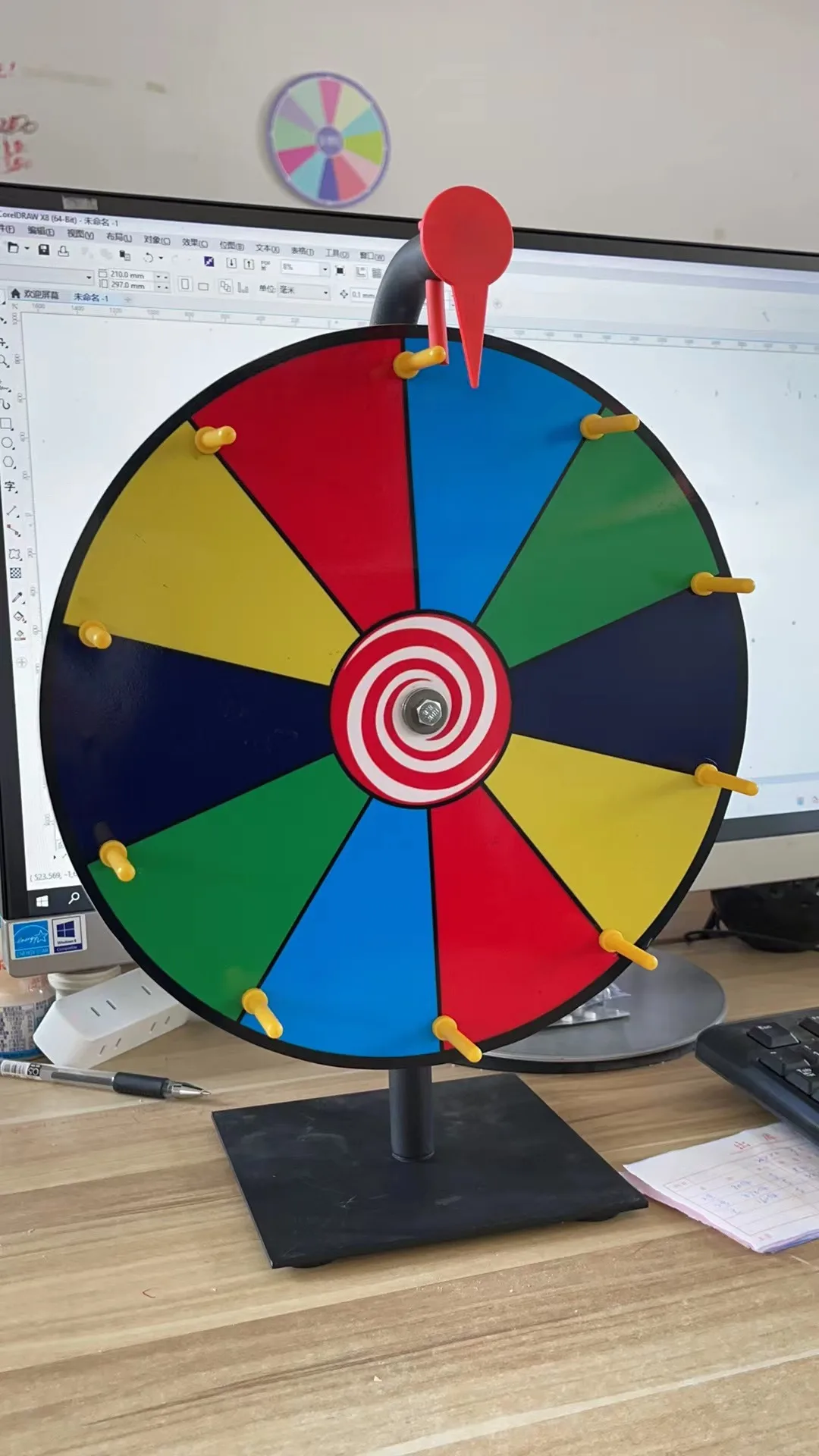 Fortune Prize Activity Turntable Game Hot Sales Lucky Draw Spin Wheel Custom Logo Dry Erase Color