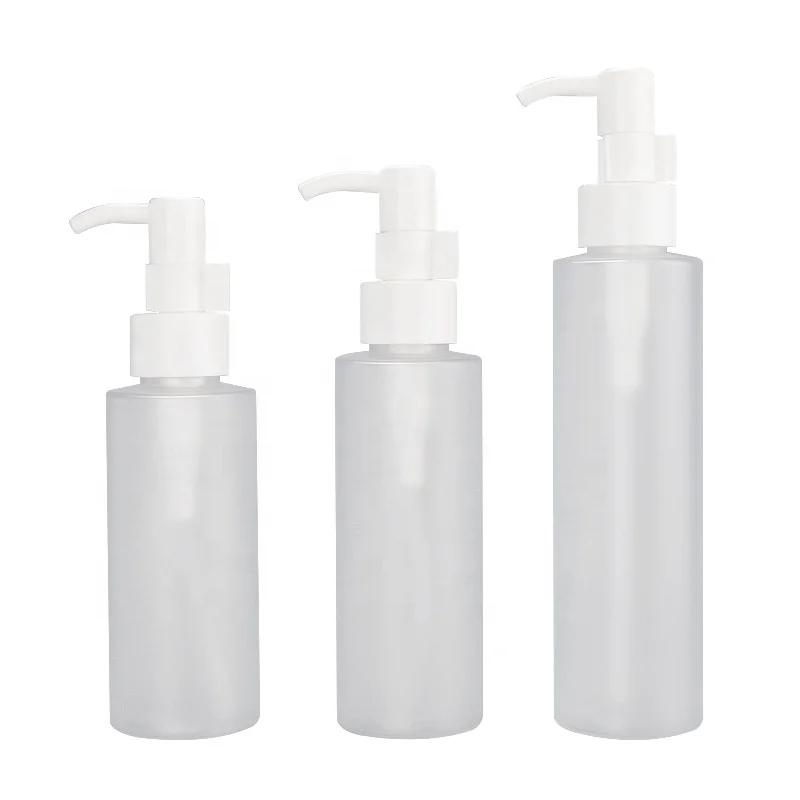 Frosted white pump milk set plastic bottle 100ml 120ml 150ml pet essence oil body lotion plastic pet pump bottle