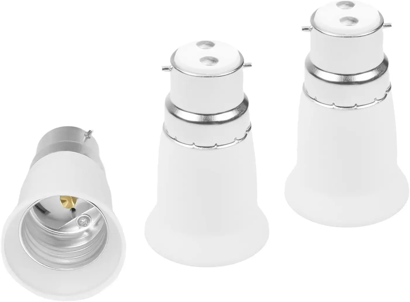 B22 to E27 Socket Adapter 4A PBT Plastic AC 90-240V 120 Degree Heat Resistant White Light Bulb Adapter