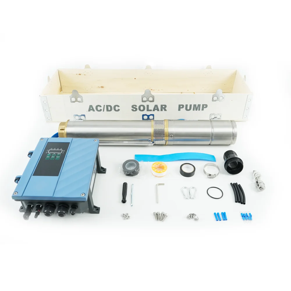 Ac/DC hybrid & wide voltage submersible pump 750W 2.2kw 3kw 4kw 5.5kw deep well solar pump