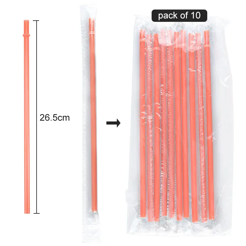 Rainbow Colored Reusable Tritan Plastic Replacement Straws for 20 OZ 30 OZ Tumblers Set of 10 Pcs Drinking Straws