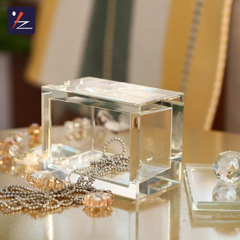 Wholesale Transparent Jewelry Box European crystal storage box storage k9 Crystal Glassbox crafts