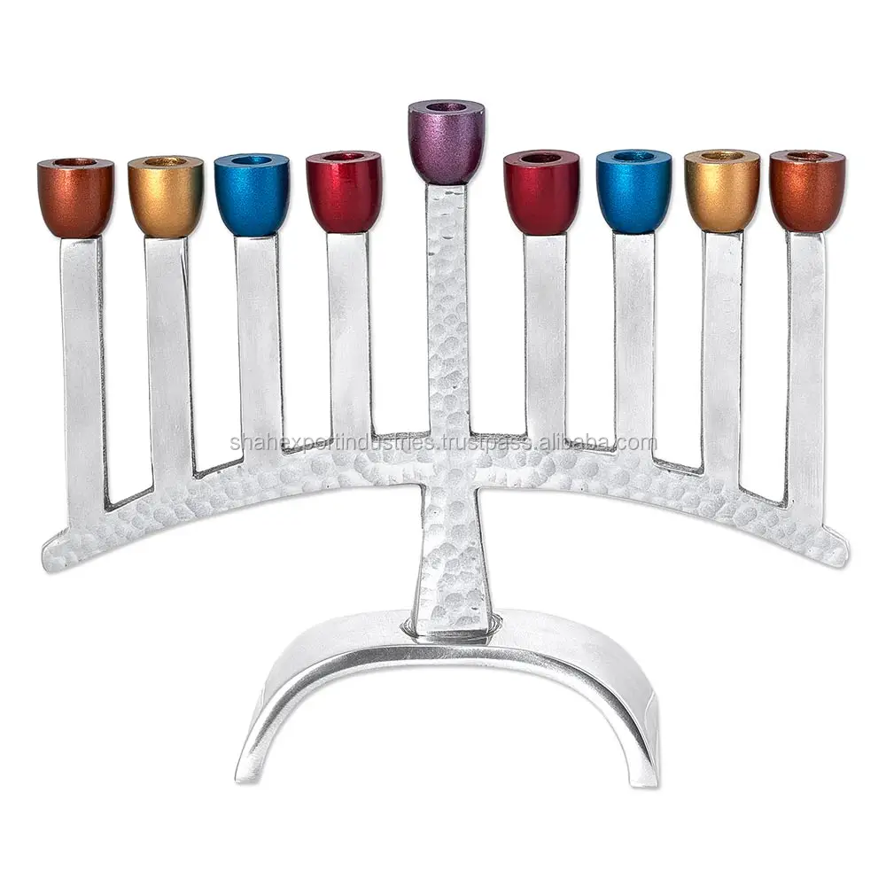 Christmas Hanukkah Silver Hammered Menorah Ornament Perfect for interfaith families who want to honor both Christmas & Hanukkah