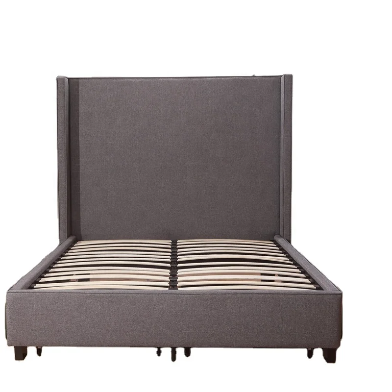 Factory hot selling California king size bed modern double storage bedroom furniture classic fabric storage bed
