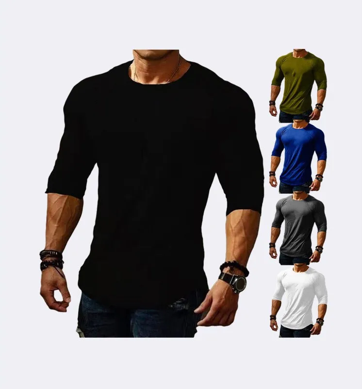 2023 Oem New Explosive Fashion Solid Color Workout Clothes Custom Long Breathable Boy T-shirt