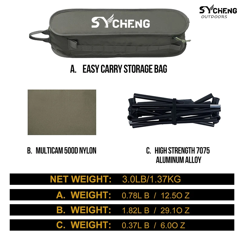 Camping Backpacking Chair Outdoor Chair Heavy Duty Compact Portable Lightweight Backpacking