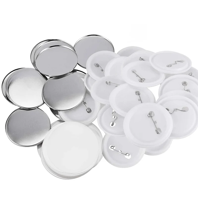 Hot sale round 50mm blank pin button badge material parts for DIY button badge making component