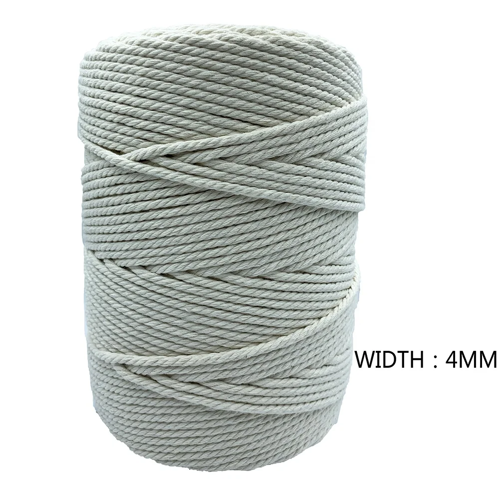 Cotton cord 1mm 2mm 3mm 4mm 5mm 6mm Natural Twisted Macrame Braided Cords Round cotton Cord for home decor
