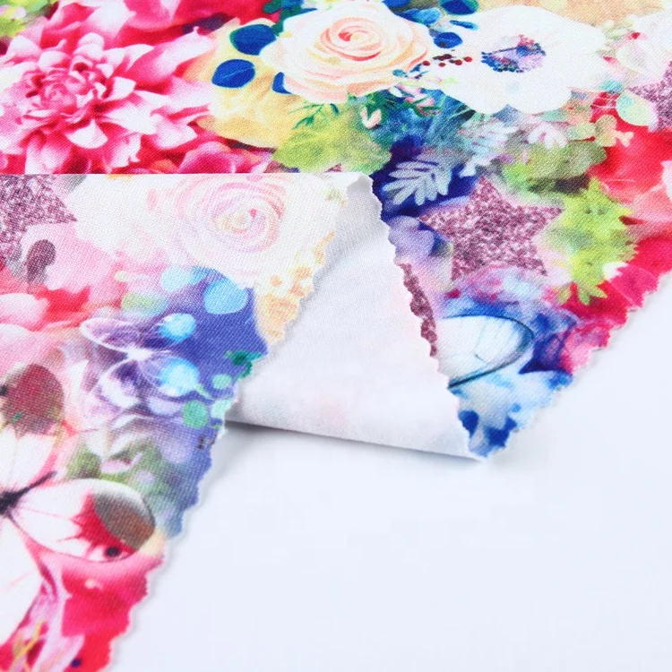 2021 Hot Sale China Wholesale Custom Made Double Faced Spandex Print Cloth For Fashion Dress