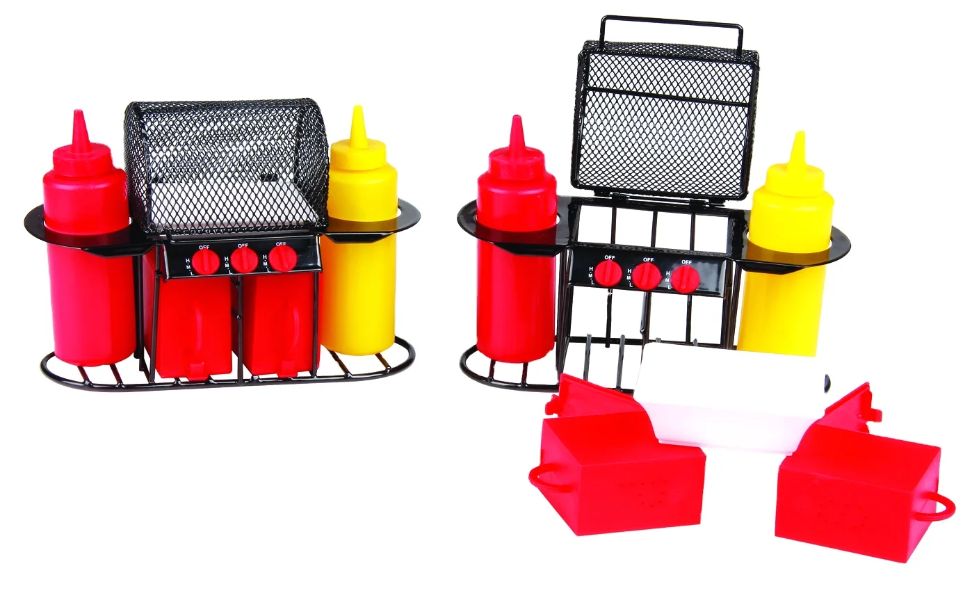 
Mini-stove picnic BBQ Condiment set Antique Outdoor Portable Barbecue Tool Table Set kids garden toy 