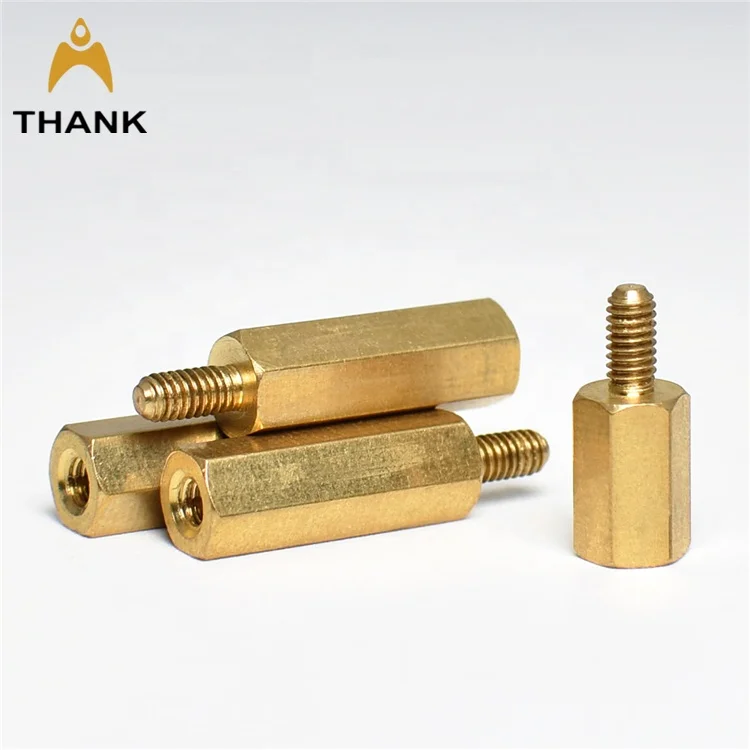 inside female thread outsize male thread Brass Unheaded hex nut and bolt M2-M8