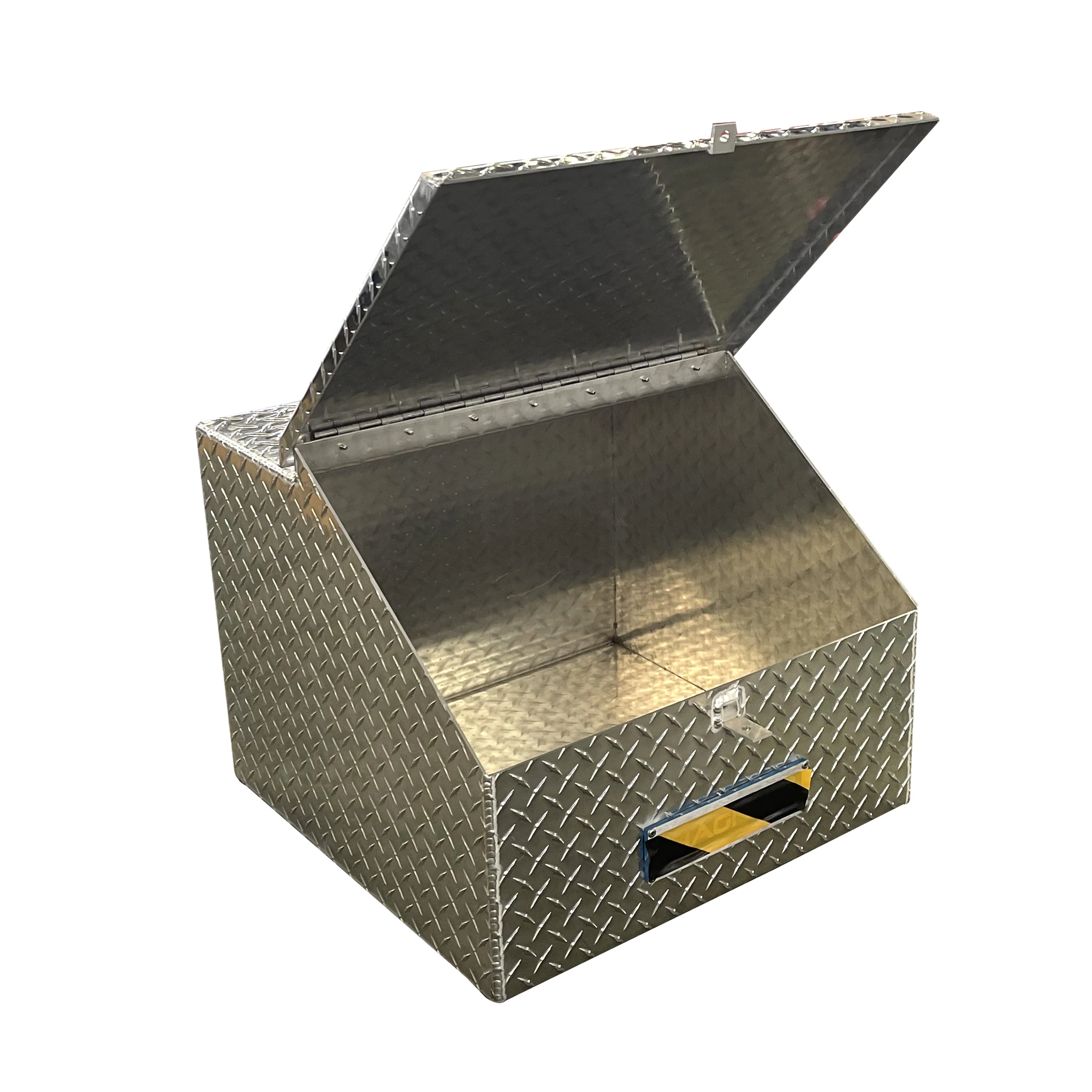 Factory direct sale custom heavy duty tool box aluminum checker tool storage with top opening lid