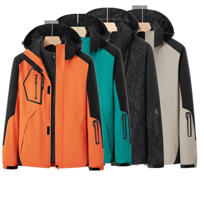 Autumn and winter outdoor two-piece hardshell jacket for men windproof waterproof mountaineering clothing