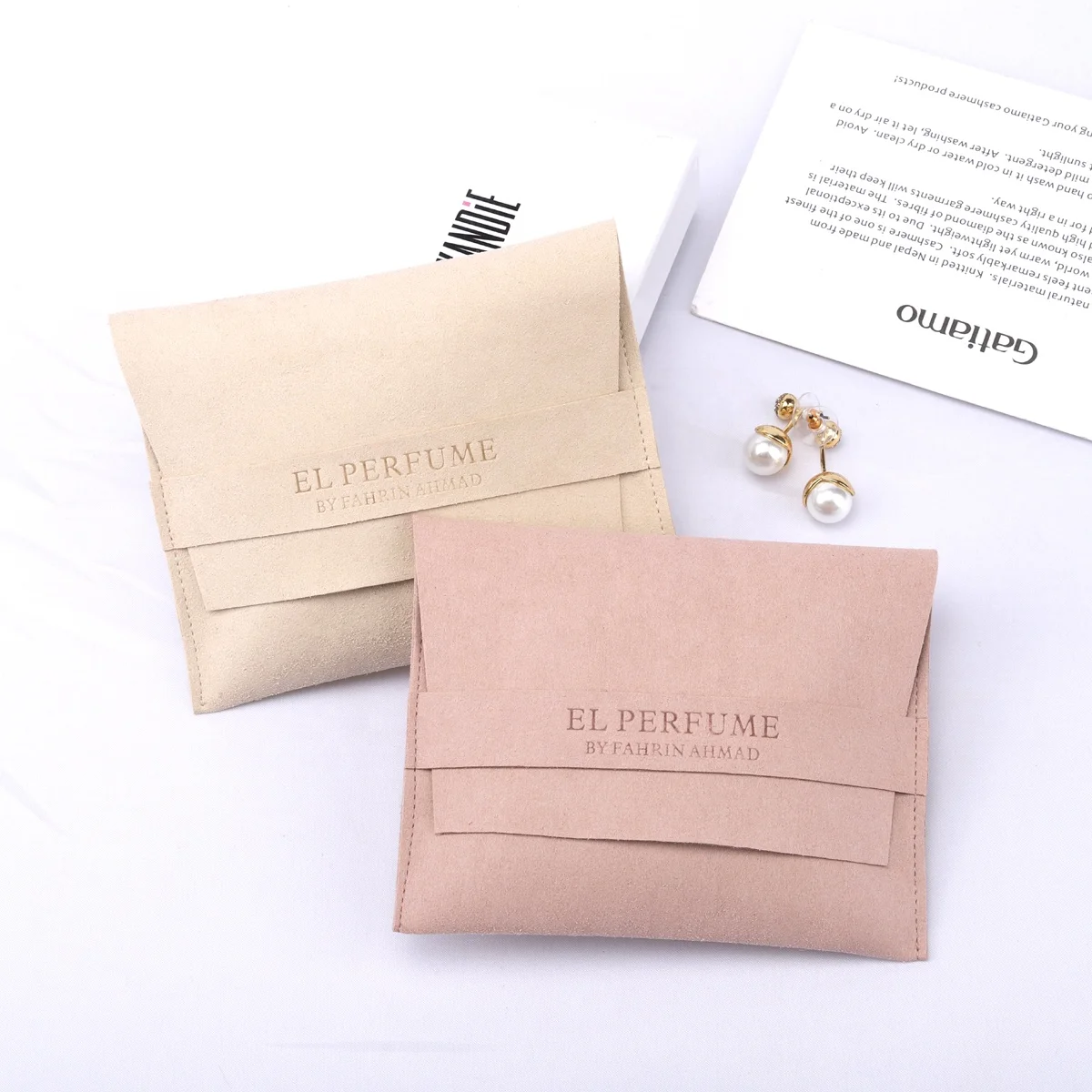 Jiaxinda роскошный пользовательский тисненый мешочек для ювелирных изделий из микрофибры конверт с откидной крышкой ожерелье браслет сумка для ювелирных изделий