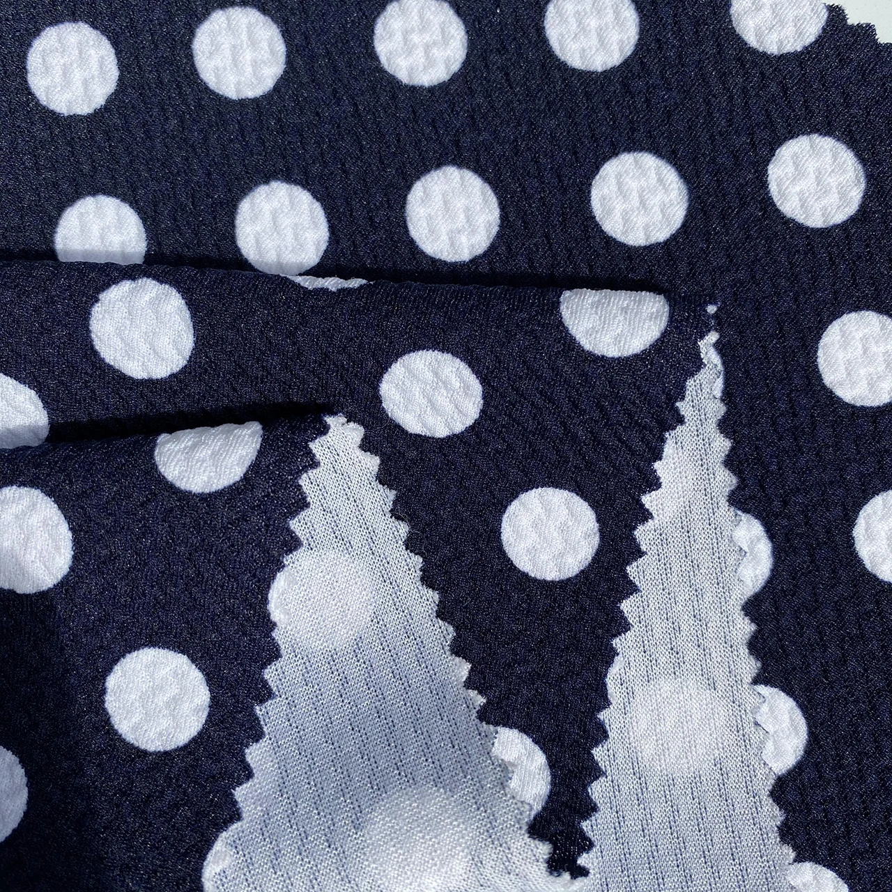 Customized Bullet Fabric Liverpool polka dot Print Knit Fabric For Headbands