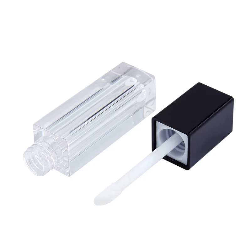 FOCSTAR Private LOGO Square Mini Refillable Plastic Empty Lip Gloss Tube Container with Brush (BT3084)