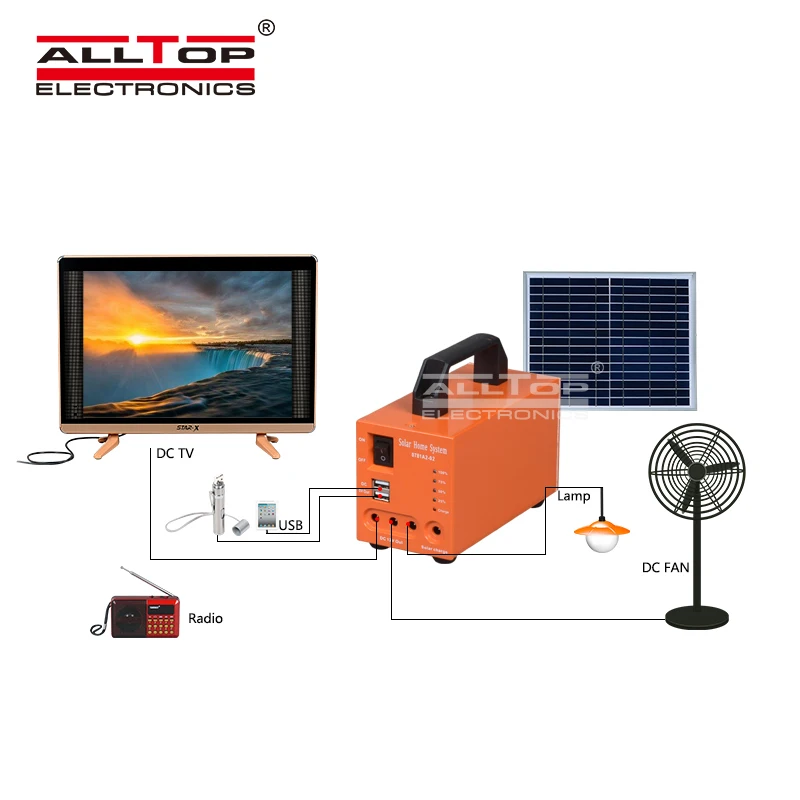 ALLTOP Portable mini solar electricity generating system for home 20w 30w 50w solar system