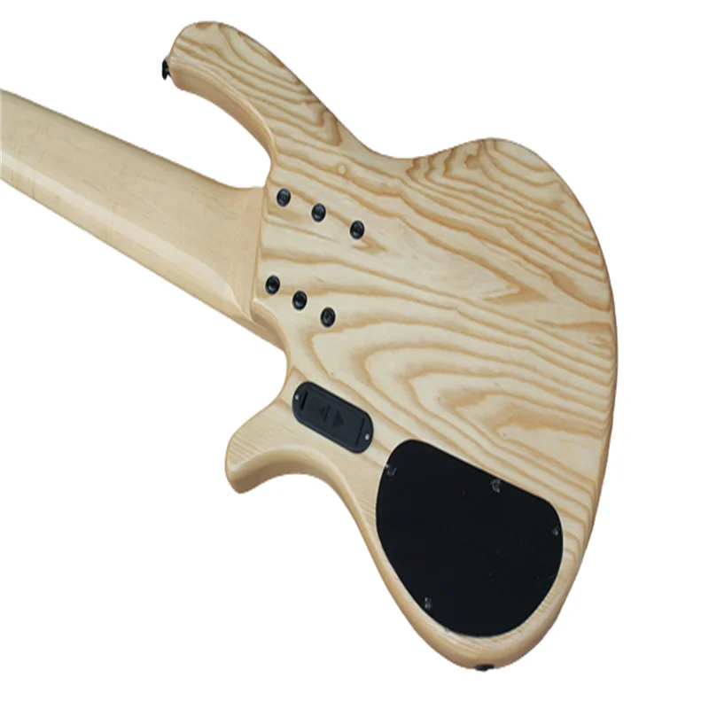 Flyoung 6 Strings Natural Wood Color Electric Bass Guitar With White Pearl Inlays free shipping stock