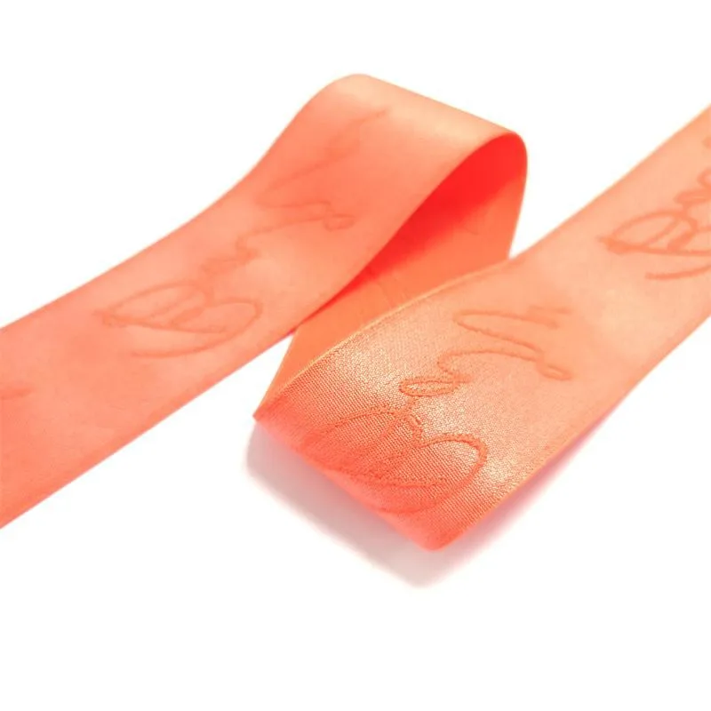 1.5 inch elastic band soft durable carved logo shiny custom jacquard elastic band for underwear