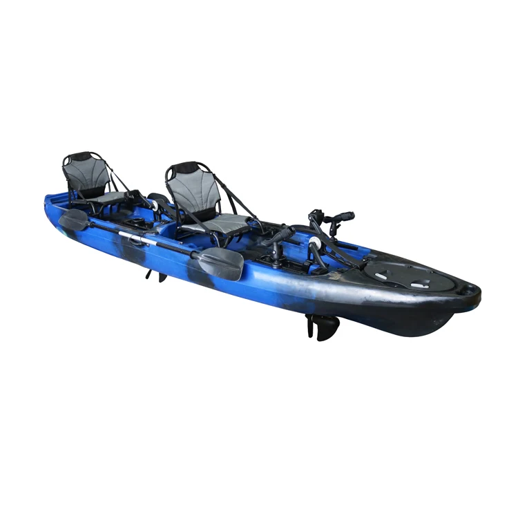 double person sit on top rotomolded fishing kayak with pedals