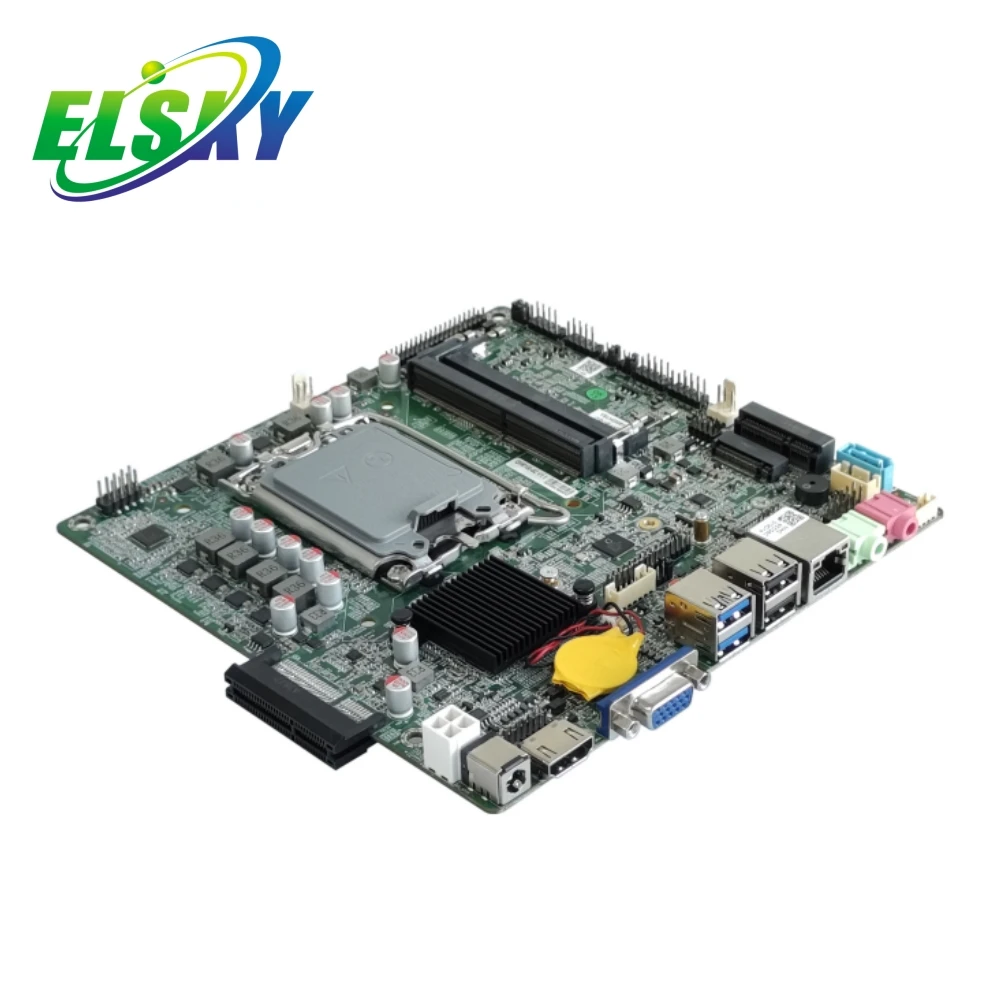 Новый продукт ELSKY Core i5 14gen Mini itx материнская плата H610 plus PCI-Ex4 2 * DDR4 RAM LGA1700 RS232 COM Linux система
