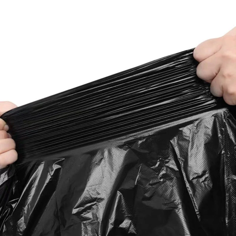 Large heavy duty black garbage bag Plastic trash liner Professional garbage bag Household kitchen garbage bag