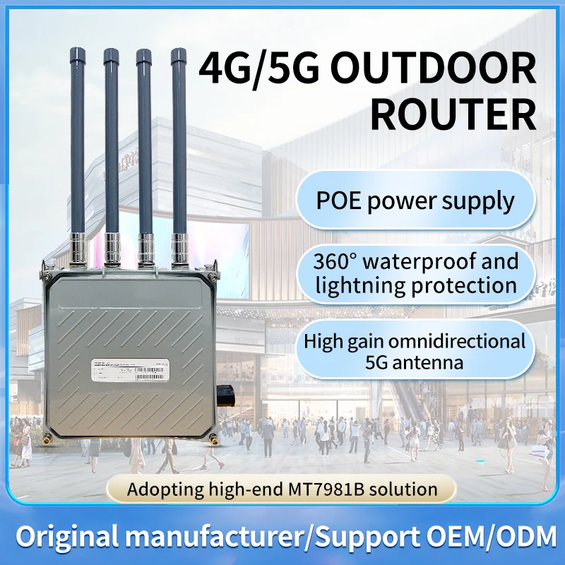 High speed 802.11ax dual band LAN and WAN port enterprise gigabit wifi6 Outdoor 4G 5G router