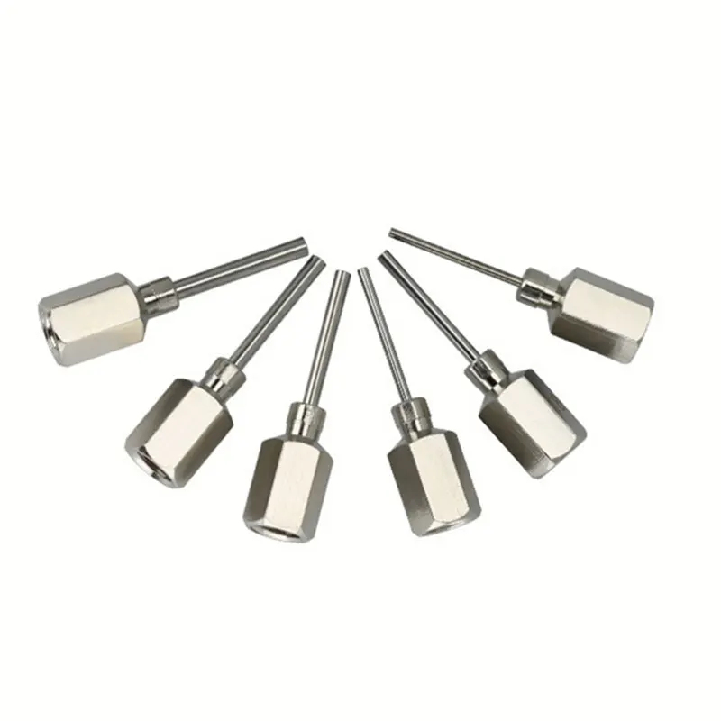 Industrial glue M5 Hexagonal  6.5mm 8G-26G Stainless steel  13mm glue Dispensing Threaded Blowing needle for Soldering machine