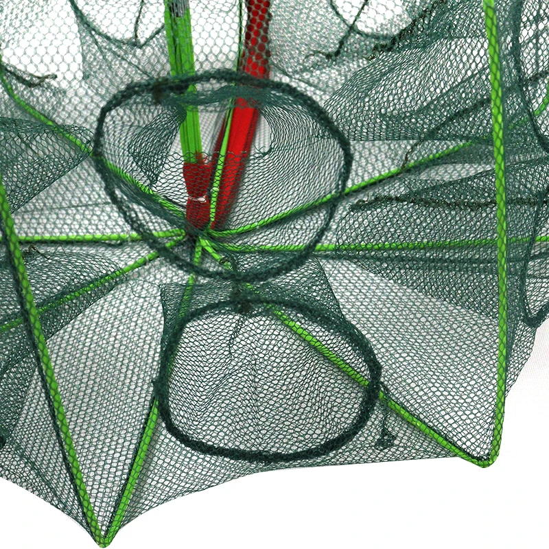 High quality 6-10-holes polygonal shrimp cage folding fish lobster shrimp aquaculture traps