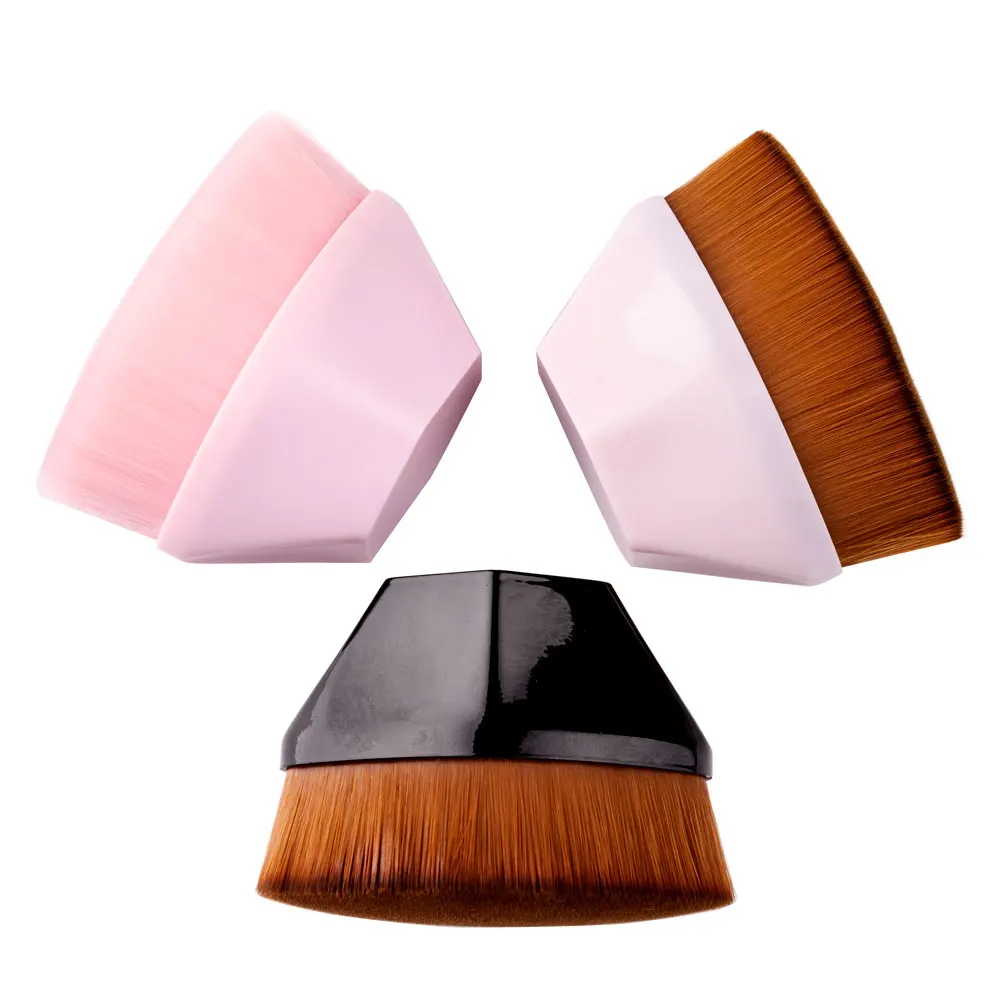 LOW MOQ Amazon Flat Top Vegan Single Foundation Make Up Brush Powder Synthetic Cosmetic Brush No.55 Kabuki Makeup Brush