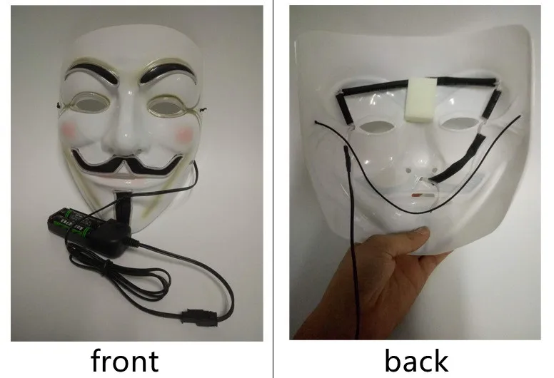 Halloween Cosplay Costume EL Wire Mask DJ Party LED Glowing Mask