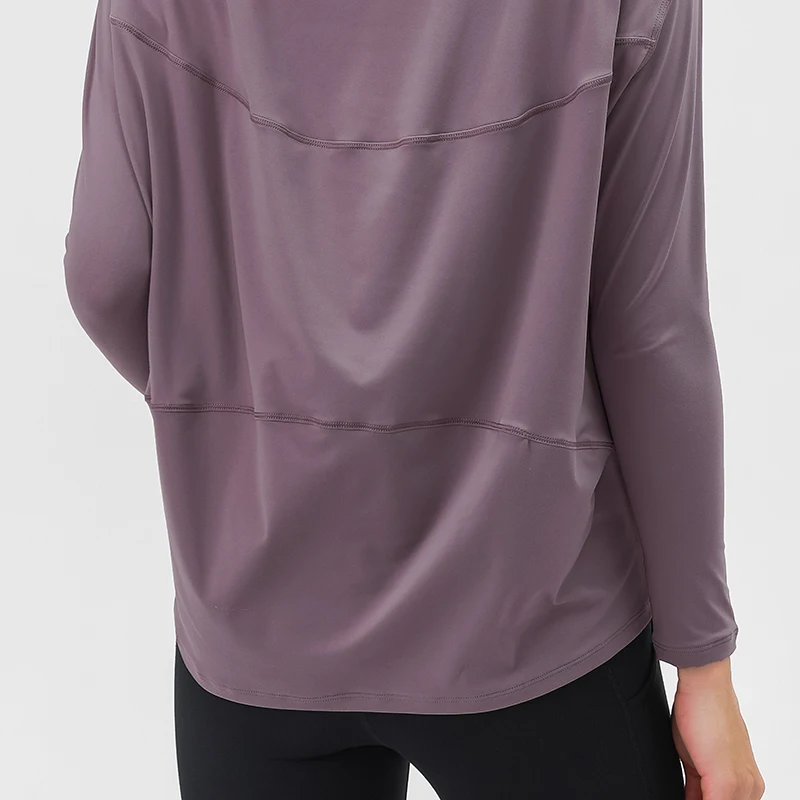 10 solid colors Custom private logo wholesale long sleeve high quality t shirt loose fit sports shirt for women