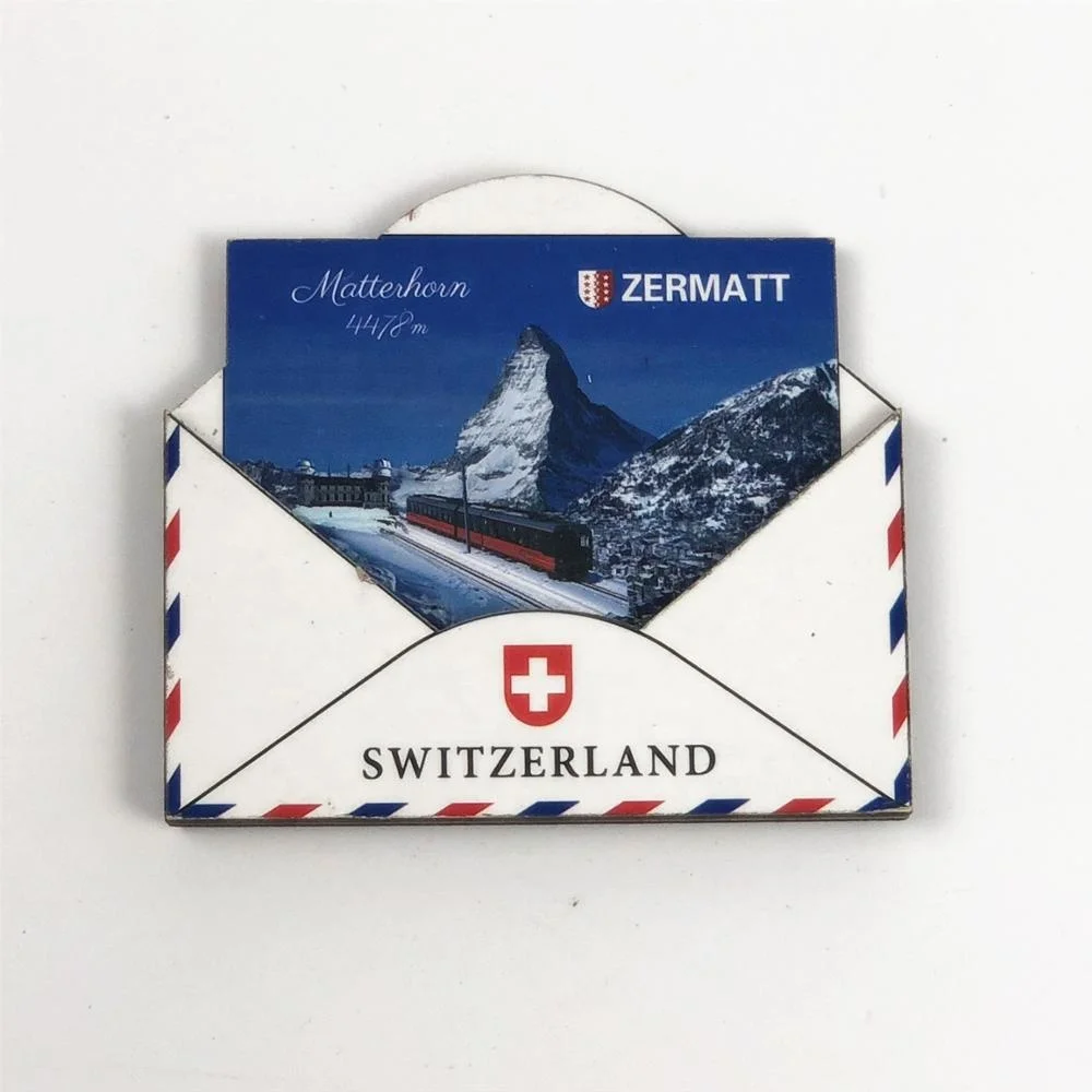 Wholesale Customized Switzerland Souvenirs wood  Fridge Magnet for Different Countries