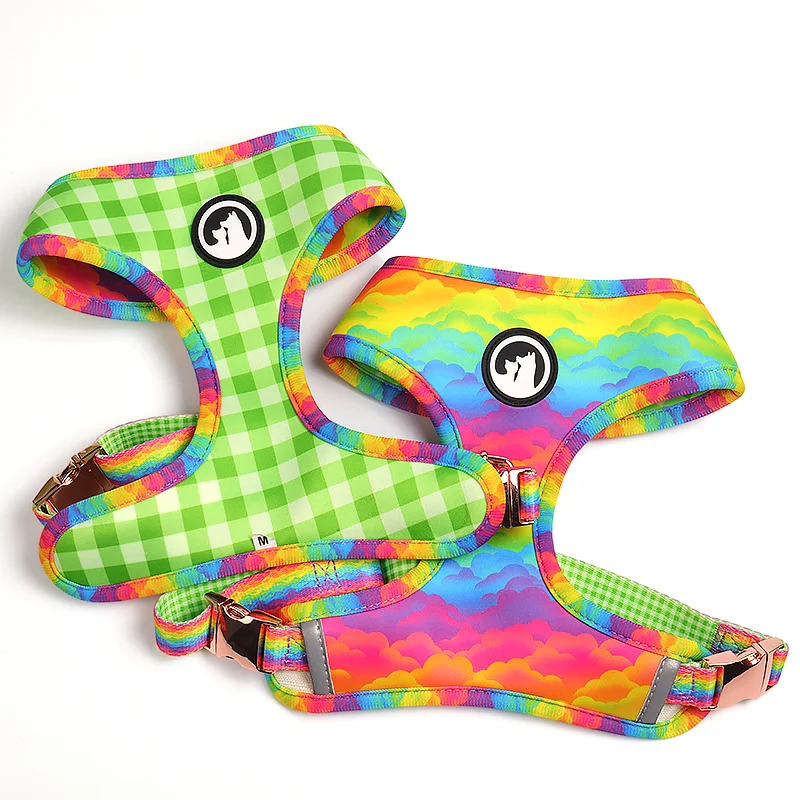 Okeypets Cheap Price Reversible Dog Harness Luxury Printed Mesh No Pull Soft Neoprene Harness Dog